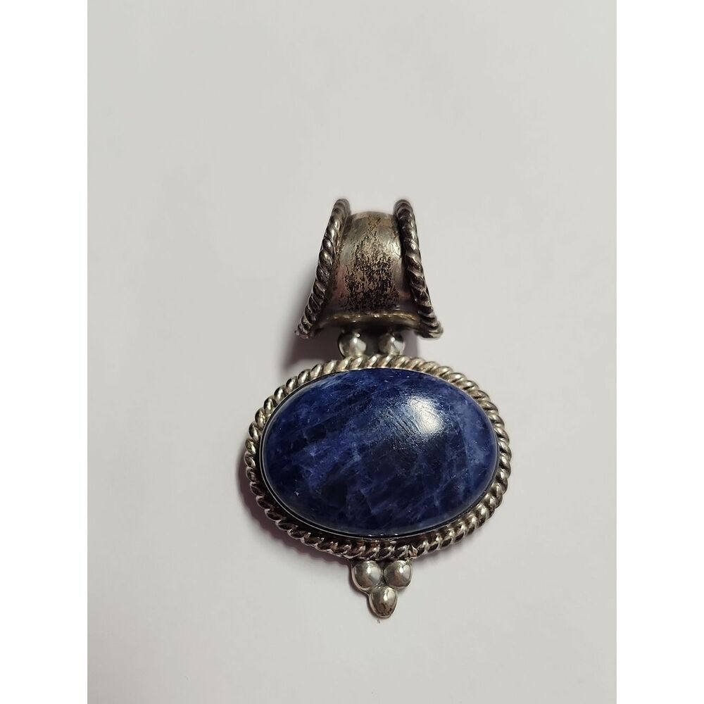 Sterling Silver Oval Pendant 925 ATI Mexico